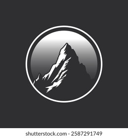 Mountain logo design inspiration, Mountain illustration, outdoor adventure . Vector graphic print for t shirt and other uses