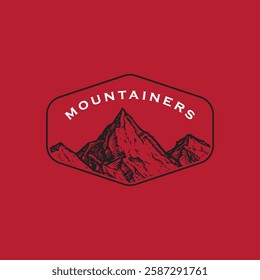 Mountain logo design inspiration, Mountain illustration, outdoor adventure . Vector graphic print for t shirt and other uses