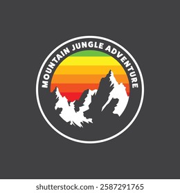 Mountain logo design inspiration, Mountain illustration, outdoor adventure . Vector graphic print for t shirt and other uses