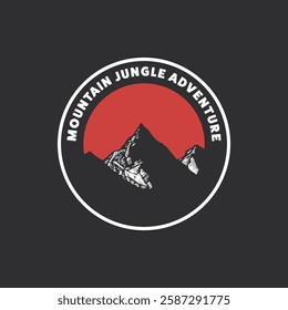 Mountain logo design inspiration, Mountain illustration, outdoor adventure . Vector graphic print for t shirt and other uses