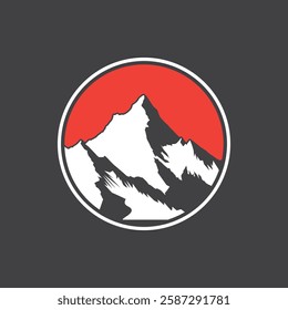 Mountain logo design inspiration, Mountain illustration, outdoor adventure . Vector graphic print for t shirt and other uses