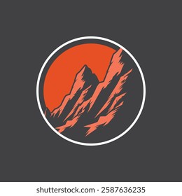 Mountain logo design inspiration, Mountain illustration, outdoor adventure . Vector graphic print for t shirt and other uses