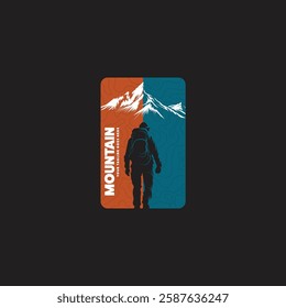 Mountain logo design inspiration, Mountain illustration, outdoor adventure . Vector graphic print for t shirt and other uses