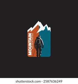 Mountain logo design inspiration, Mountain illustration, outdoor adventure . Vector graphic print for t shirt and other uses