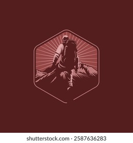 Mountain logo design inspiration, Mountain illustration, outdoor adventure . Vector graphic print for t shirt and other uses