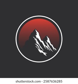 Mountain logo design inspiration, Mountain illustration, outdoor adventure . Vector graphic print for t shirt and other uses