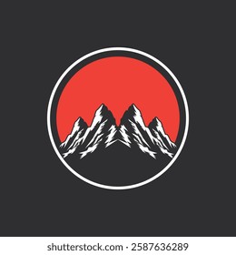 Mountain logo design inspiration, Mountain illustration, outdoor adventure . Vector graphic print for t shirt and other uses