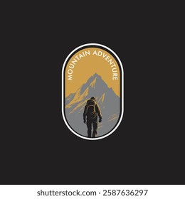 Mountain logo design inspiration, Mountain illustration, outdoor adventure . Vector graphic print for t shirt and other uses