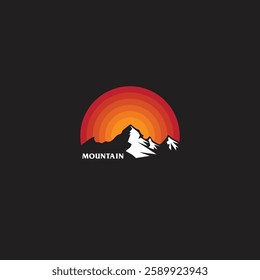 Mountain logo design inspiration, Mountain illustration, outdoor adventure . Vector graphic print for t shirt and other uses