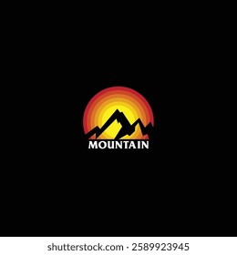 Mountain logo design inspiration, Mountain illustration, outdoor adventure . Vector graphic print for t shirt and other uses