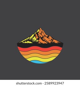 Mountain logo design inspiration, Mountain illustration, outdoor adventure . Vector graphic print for t shirt and other uses