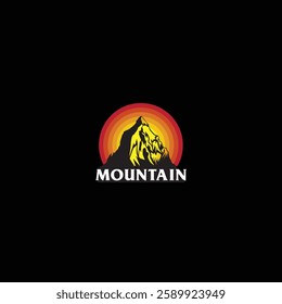 Mountain logo design inspiration, Mountain illustration, outdoor adventure . Vector graphic print for t shirt and other uses