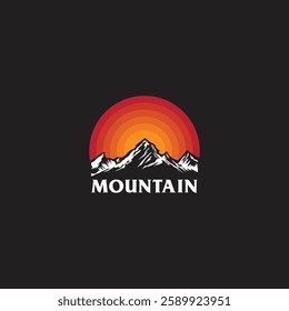 Mountain logo design inspiration, Mountain illustration, outdoor adventure . Vector graphic print for t shirt and other uses