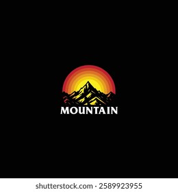 Mountain logo design inspiration, Mountain illustration, outdoor adventure . Vector graphic print for t shirt and other uses