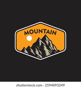 Mountain logo design inspiration, Mountain illustration, outdoor adventure . Vector graphic print for t shirt and other uses