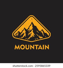 Mountain logo design inspiration, Mountain illustration, outdoor adventure . Vector graphic print for t shirt and other uses