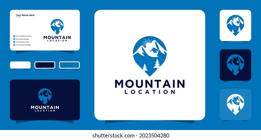 mountain logo design inspiration and design location icons, symbols and business cards