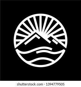 mountain logo design inspiration . luxury mountain logo template . line art mountain logo