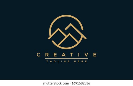 Mountain logo design. Landscape nature hills symbol icon template vector.