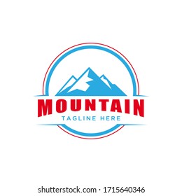 Mountain logo design. Landscape nature hills symbol icon template vector.