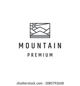 Mountain Logo design with Line Art On White Backround