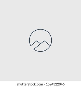 Mountain Logo Design With Line Style Icon Template. Modern, Minimalist, Simple Vector