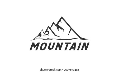 Mountain-Logo-Design minimal einzeln auf weißem Hintergrund, Vektorgrafik EPS10