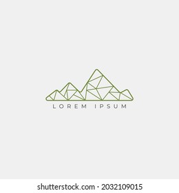 Diseño del logotipo de montaña en un vector mínimo de polo