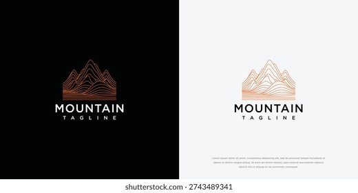 Mountain Logo Design - Minimalist Line Art for Adventure  Outdoors.