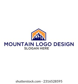 diseño de logotipo de montaña moderno y sencillo
