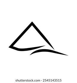 Diseño de logotipo de montaña sobre fondo blanco