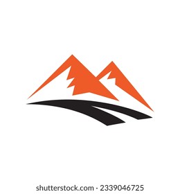 Mountain logo design, mountain peak logo vector. Minimalist logo design