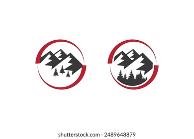 Mountain logo design. Rocks and peaks logo element Vector illustration