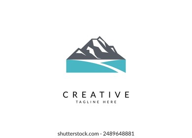 Mountain logo design. Rocks and peaks logo element Vector illustration