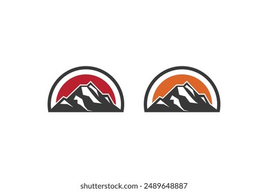 Mountain logo design. Rocks and peaks logo element Vector illustration