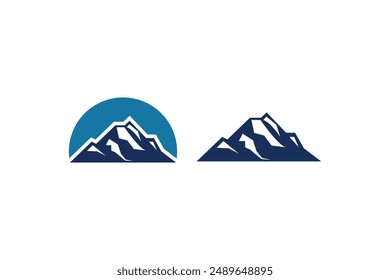 Diseño de logotipo de montaña. Rock y picos logo elemento Ilustración vectorial