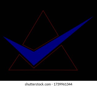 Mountain Logo Design Series With Blue And Red Colours Concept