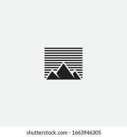 diseño y señalización del logotipo de montaña