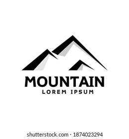 mountain logo design simple black illustration modern peak sign symbol
