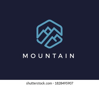 mountain logo, logo design with a simple concept.