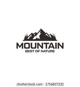Mountain logo design. Simple and retro mountain logo.