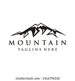 Mountain logo design with snow 