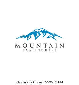 Mountain Logo Design Snow Blue Color Stock Vector (Royalty Free ...