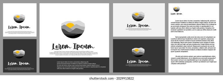 mountain logo design template accompanied by a business card design, suitable for brand adventure