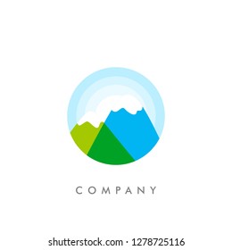mountain logo design template. creative sign. Universal vector icon. - Vector