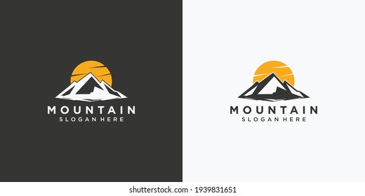 Mountain logo design template with creative concept