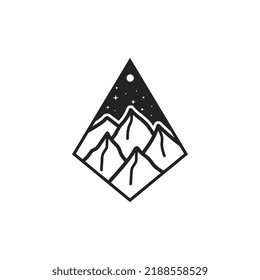 Design-Vorlage für Mountain-Logo, Vektorgrafik