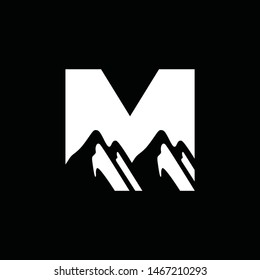 Mountain Logo Design Template Inspiration, M Letter