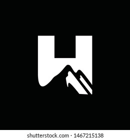 Mountain Logo Design Template Inspiration, H Letter