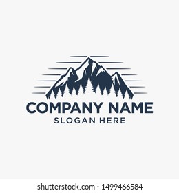 Mountain Logo Design Template Inspiration, Vector Illustration